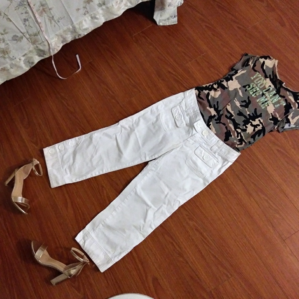 Vintage Y2k Cropped White Jeans